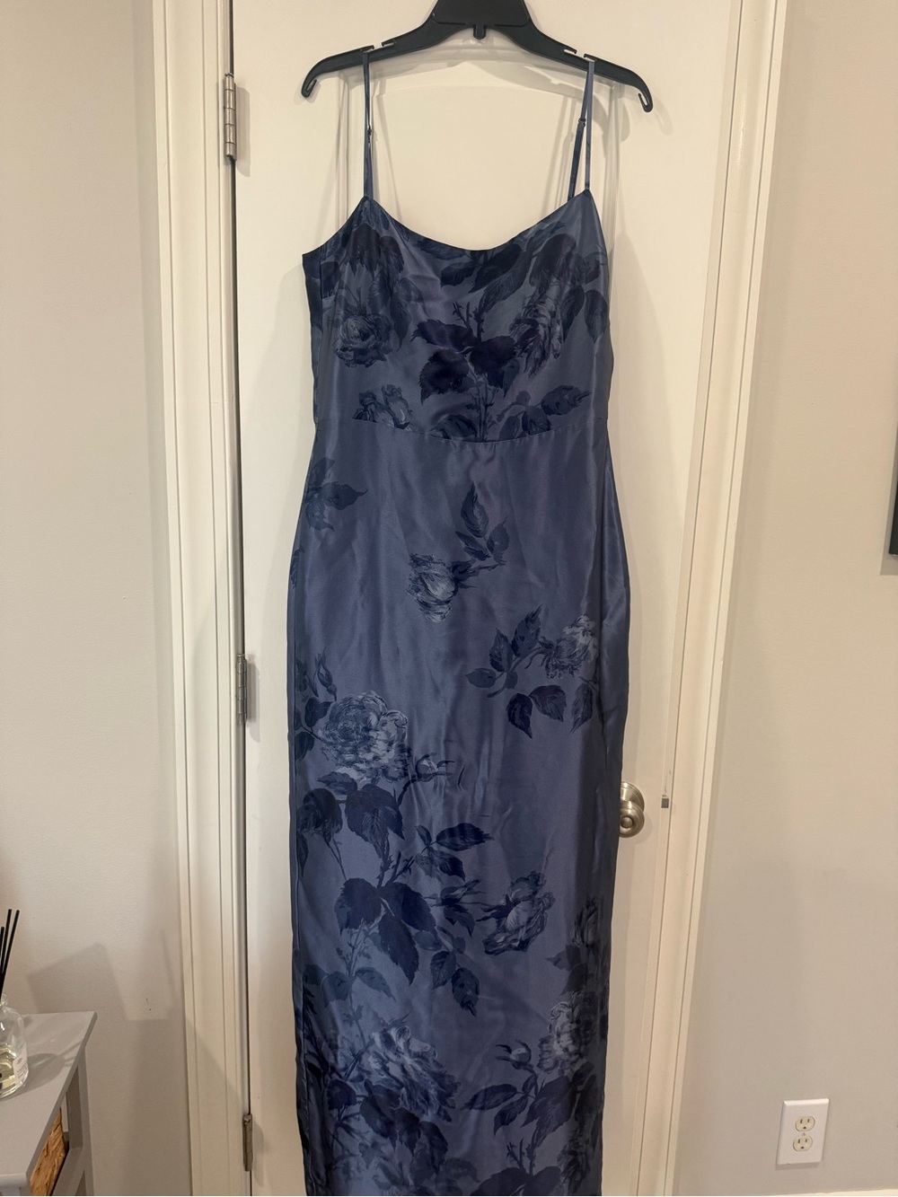 NWT Reformation Navy Blue Floral Slip Maxi Dress